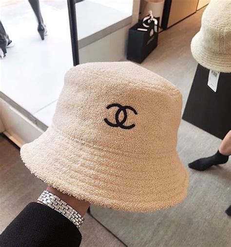 chanel black and white bucket hat|vintage Chanel hat.